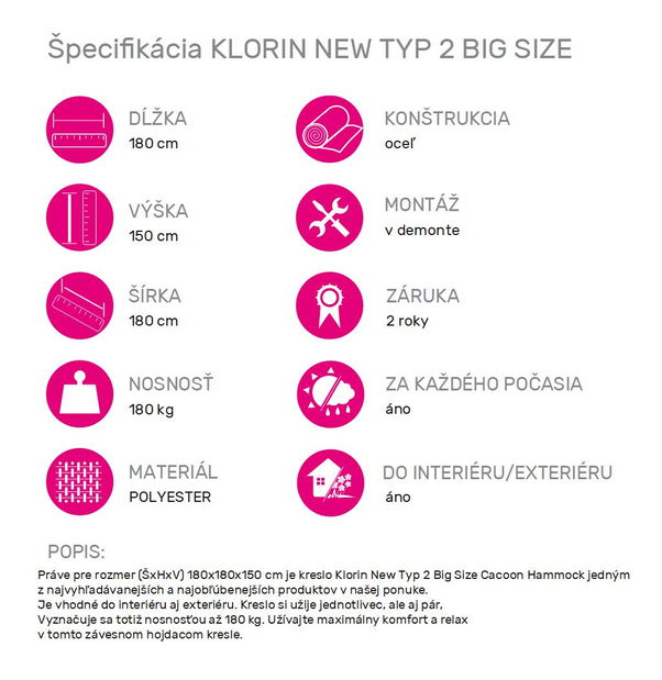 Závěsné houpací křeslo Kogun *výprodej