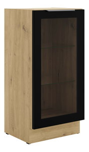 Vitrína do kuchyně Ariesa 40 DW 1F BB (dub artisan + černá)