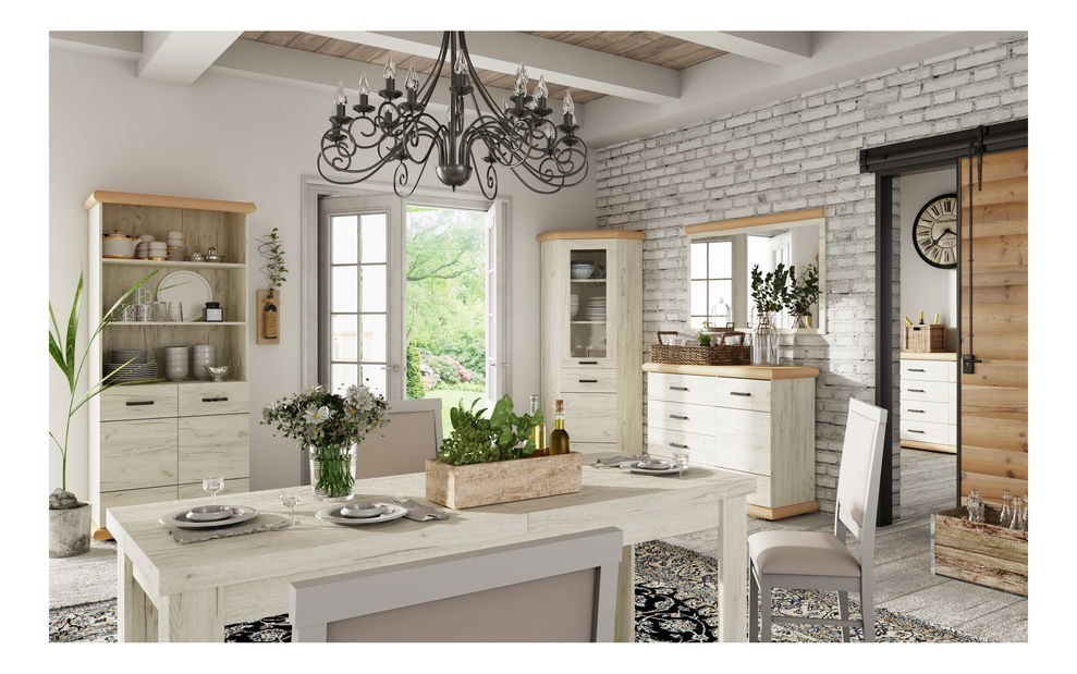 Regál Kenny 05 (craft bílý + craft zlatý)