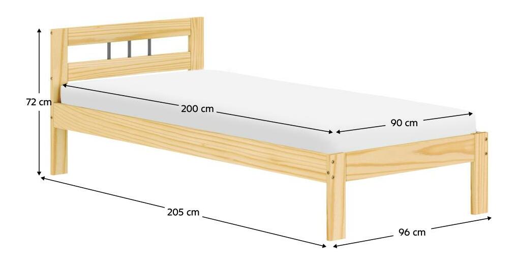 Jednolůžková postel 90x200 cm Joja (přírodní)