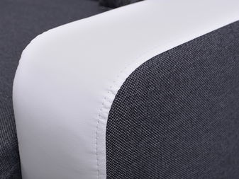 Rohová sedačka Elden (tmavě šedá + bílá) (P)