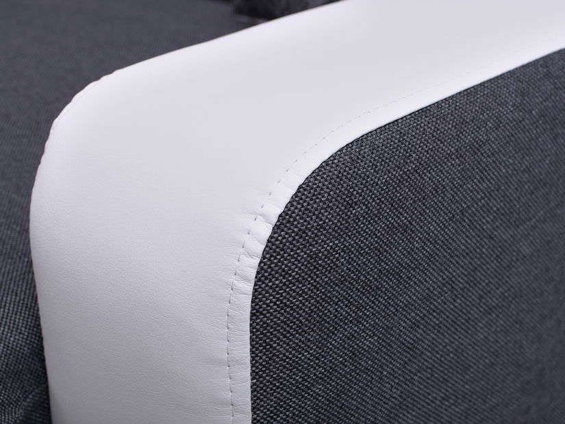 Rohová sedačka Elden (tmavě šedá + bílá) (P)