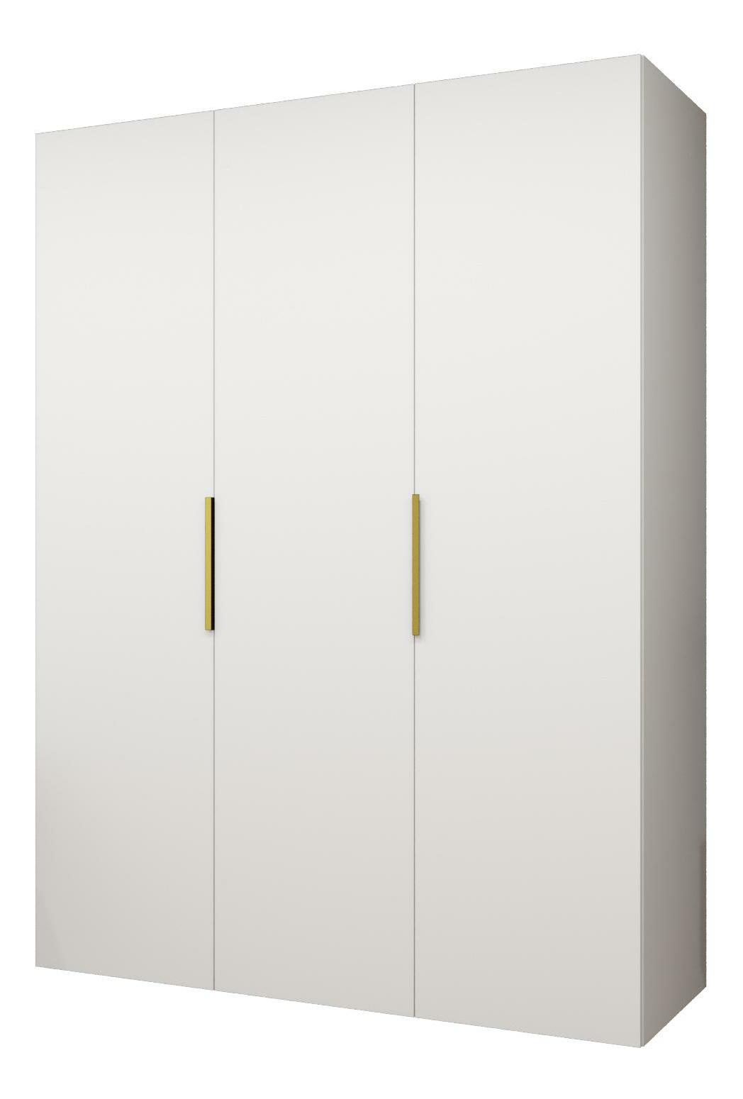 Šatní skříň 150 cm Mirabella 1 (bílá + zlatá)