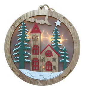 Vánoční dekorace kostelík 5 LED RXL 332