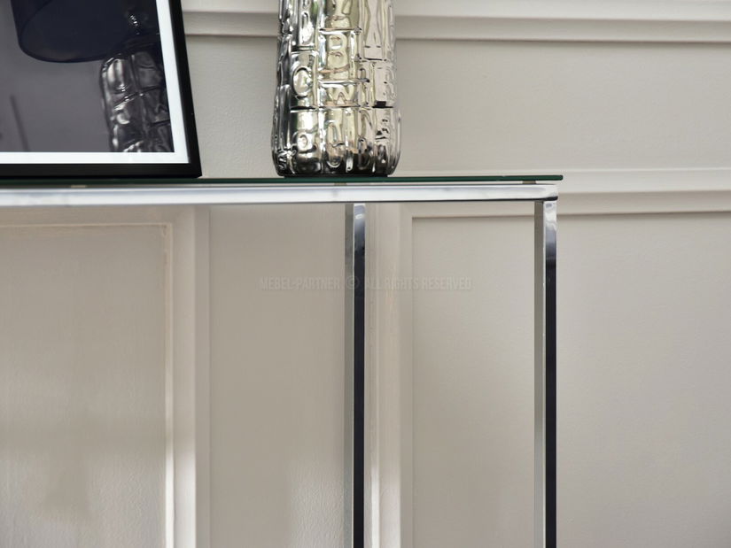 Konzolový stolek Bella Kons (černý mramor + chromová)