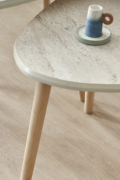 Set 3ks. konferenčních stolků Alva (travertin)