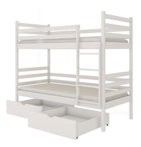 Dětská postel 90 cm Nubia (s roštem a úl. prostorem) (bílá)