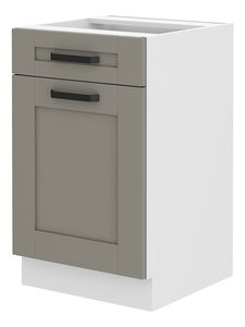 Dolní kuchyňská skříňka Lucid 50 D 1F 1S (claygrey + bílá)