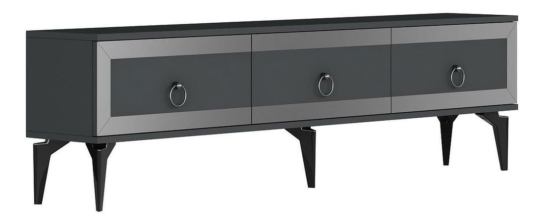 TV stolek/skříňka Muvuta 2 (antracit + stříbrná)