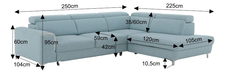 Rohová sedací souprava Galiene (s úložním prostorem) (P)
