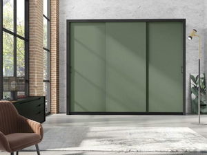 Šatní skříň s posuvnými dveřmi Framoretta 2 (kouřová zelená)