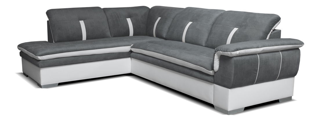 Rohová sedací souprava Galaxy L+2F (šedá + bílá) (L)