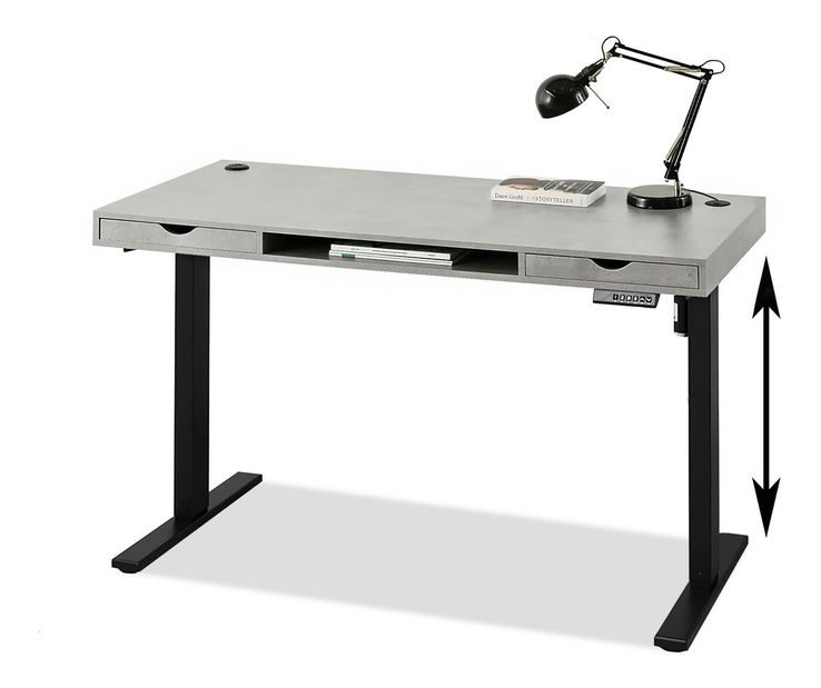 PC stolek Osto 140 (beton + bílá)