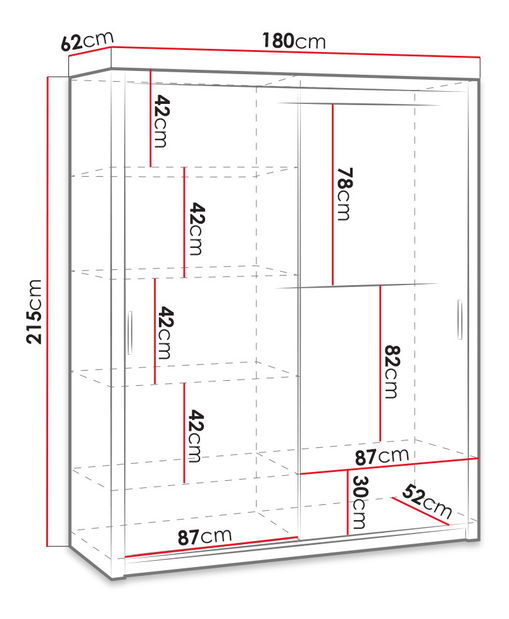 Šatní skříň Klary KE16 (dub monastery)