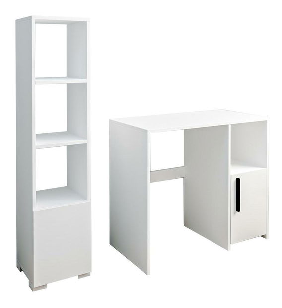 PC stolek s regálem Kankan (bílá)