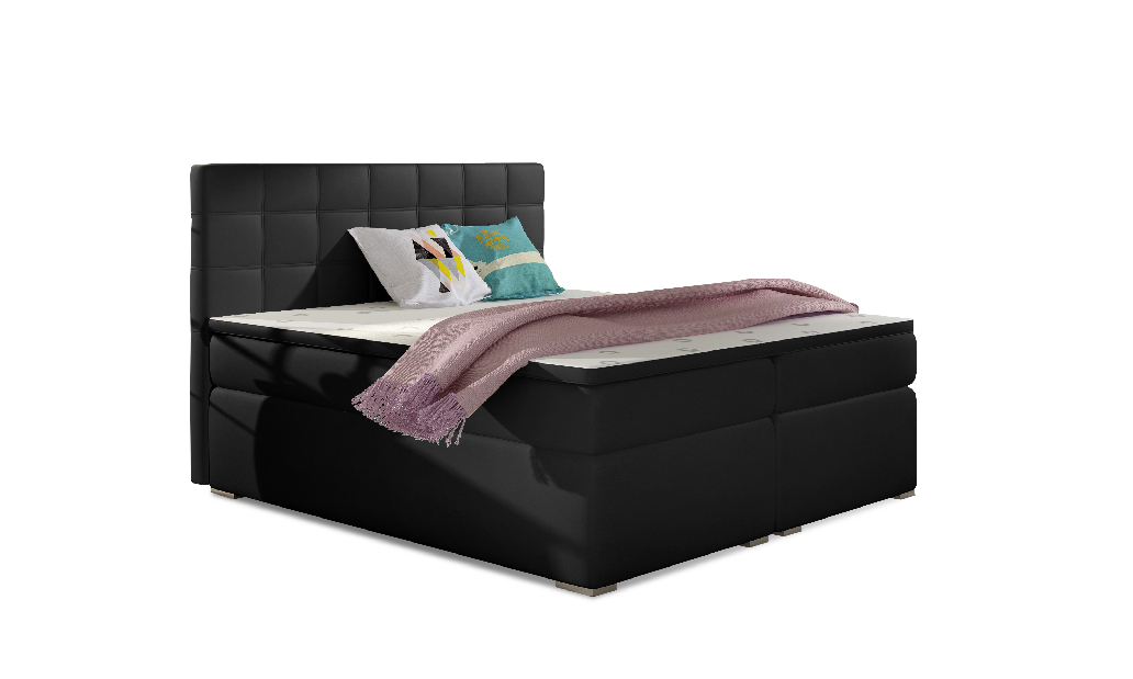 Boxspring postel 160 cm Abbie (černá Soft 11) (s matracemi)