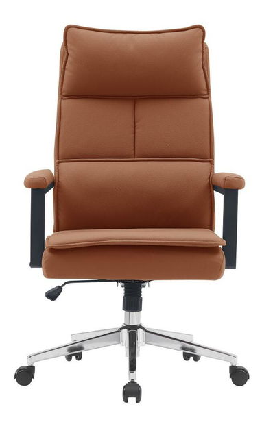 Kancelářské křeslo Kahlo (hnědá camel ekokůže + chrom)