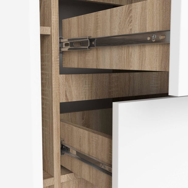 Komoda Kalista VI (dub sonoma + bílá)