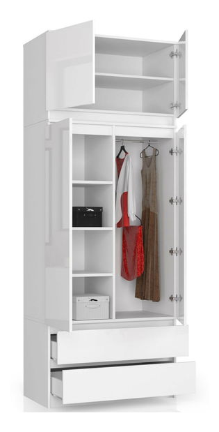 Nástavba na skříň Sashka (bílý lesk)