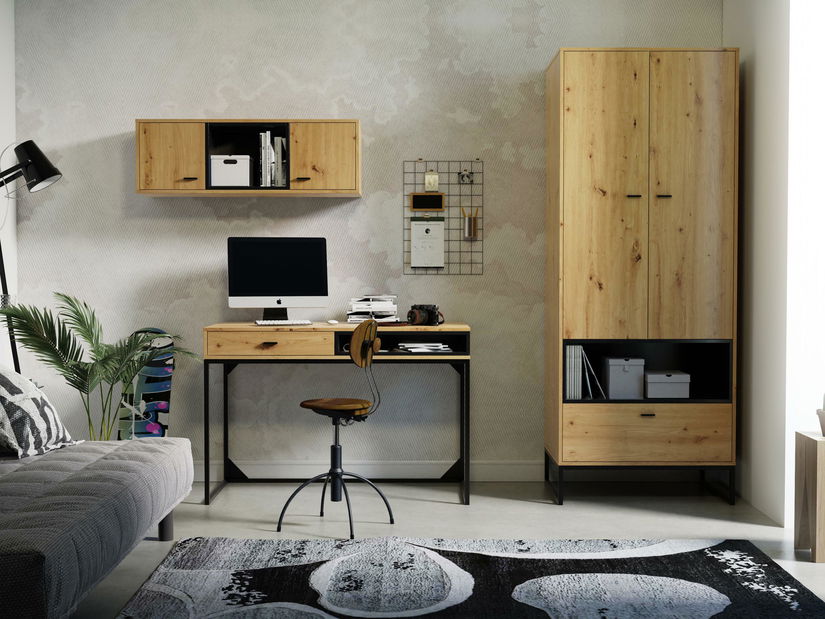 Pracovna Oliver 1 (dub artisan + černá matná)