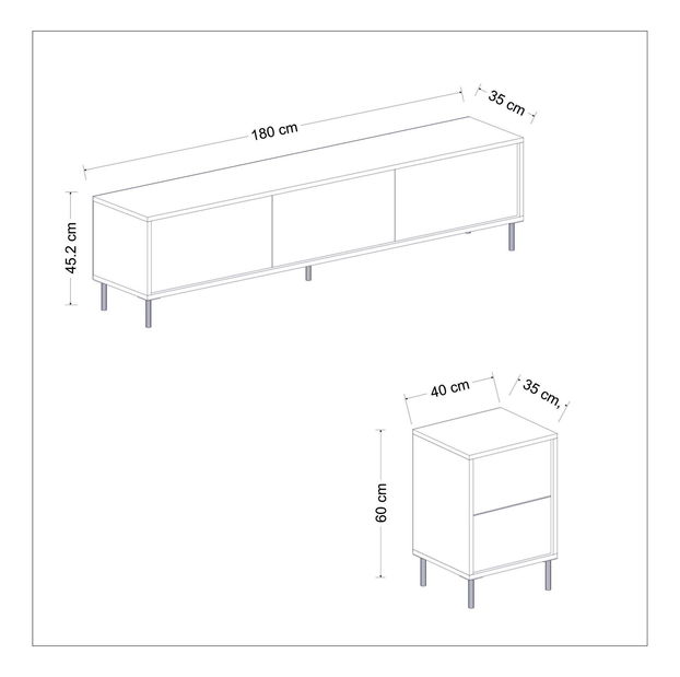 TV stolek/skříňka Iris 1 (antracit)