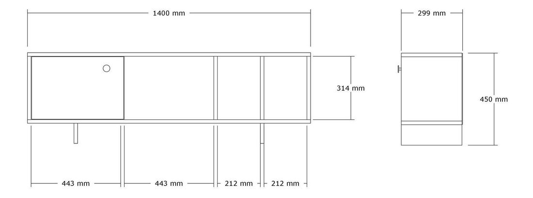 TV stolek/skříňka Nipuvo (dub)