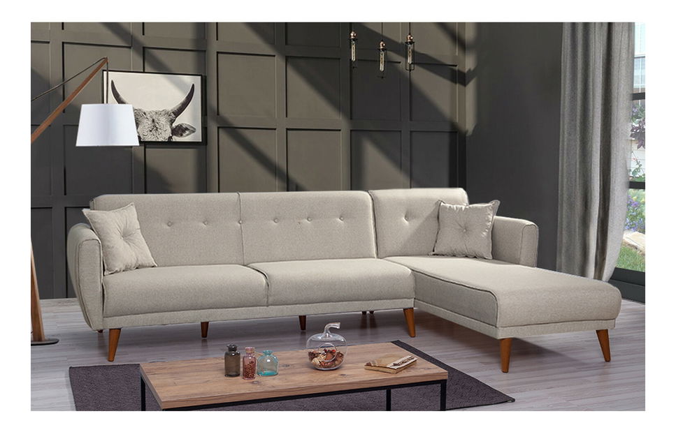 Rohová sedací souprava Alhambra (P) (krémová)