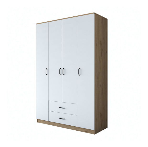 Šatní skříní Bastet 2331 (ořech + bílá)