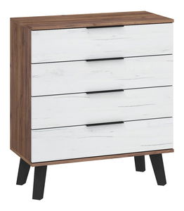 Komoda Shela SVN-04 (craft tobaco + bílý lesk)