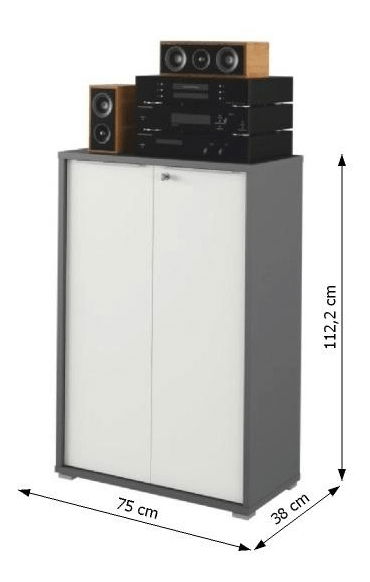 Skříňka se zámkem Hamila NEW TYP 09 (grafit + bílá)