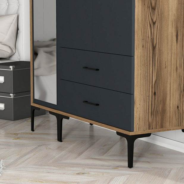 Šatní skříň Kiara RT (ořech + antracit)