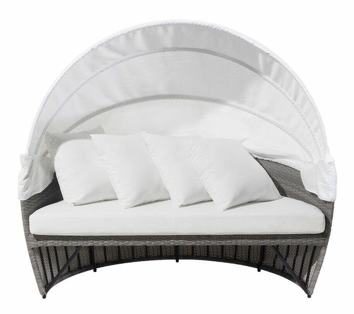 Zahradní křeslo s klenbou LIS (polyratan) (šedá)