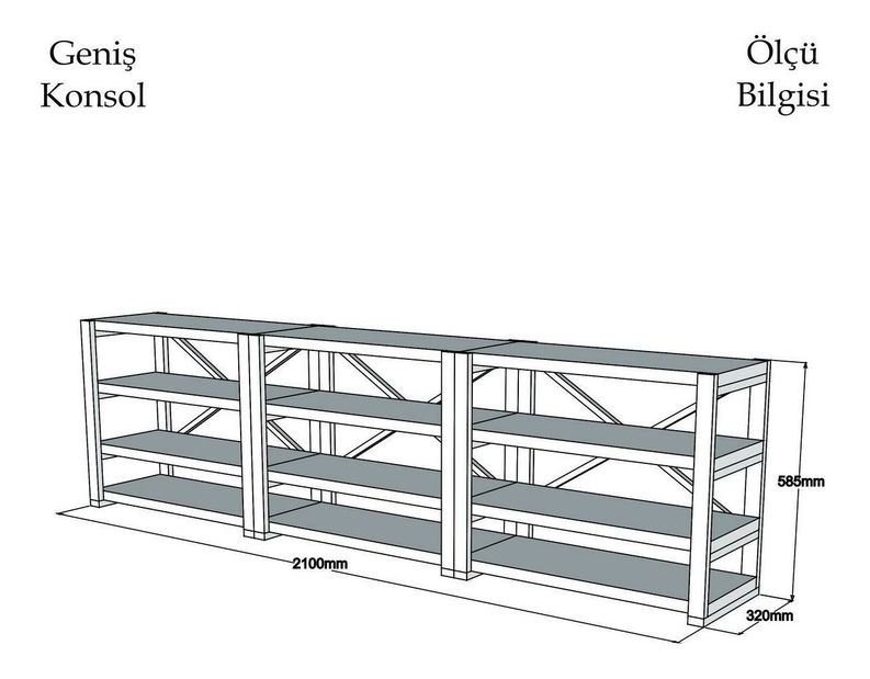 Konzolový stolek Mebapu (ořech + černá)