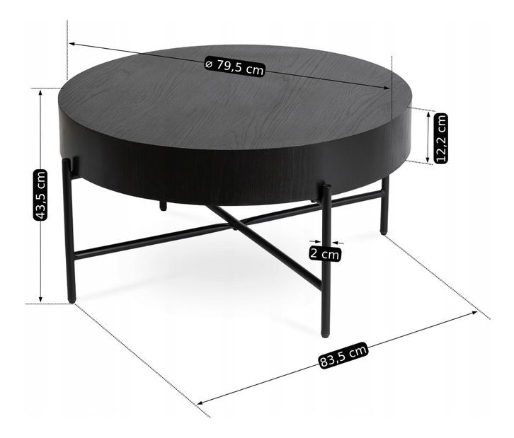 Konferenční stolek Blandos (černá)