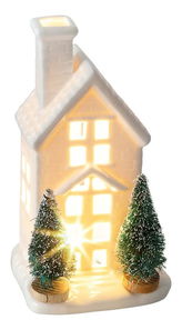 Porcelánový domeček LED 15cm RXL 392 (bílá)