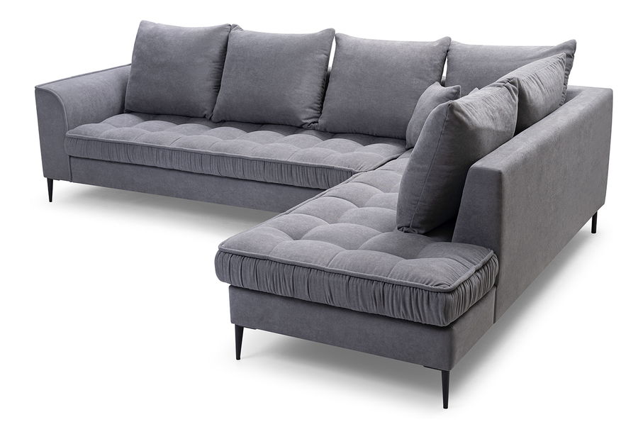 Rohová sedací souprava Lunara (tmavě šedá) (P)