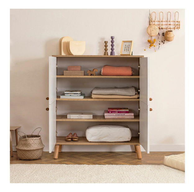 Skříňka Maluxe (dub sonoma + žlutá + bílá)