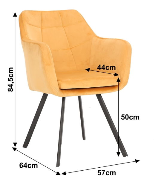 Křeslo Zela (hořčicová)