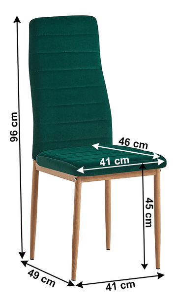 Jídelní židle Antigone NEW (smaragdová + dub)