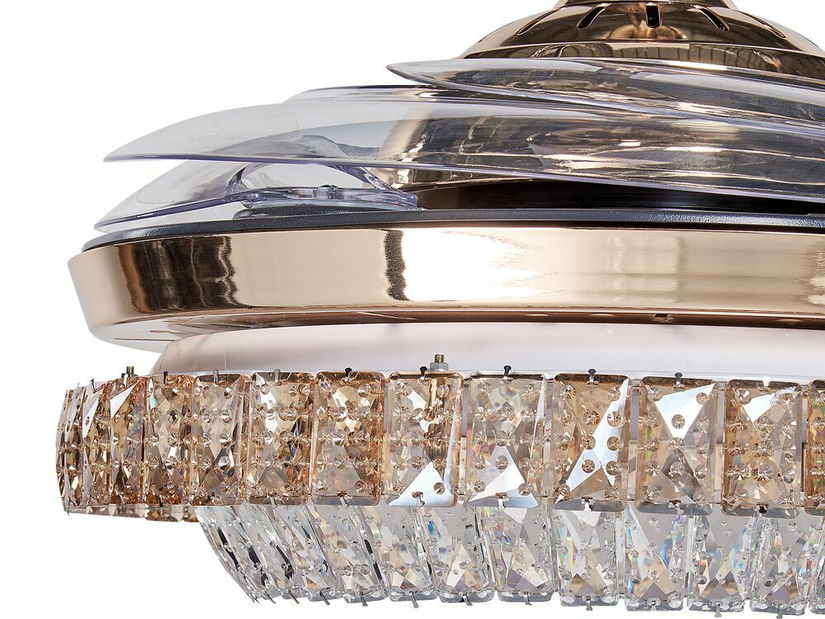 Stropní ventilátor se světlem Ashli (zlatá)