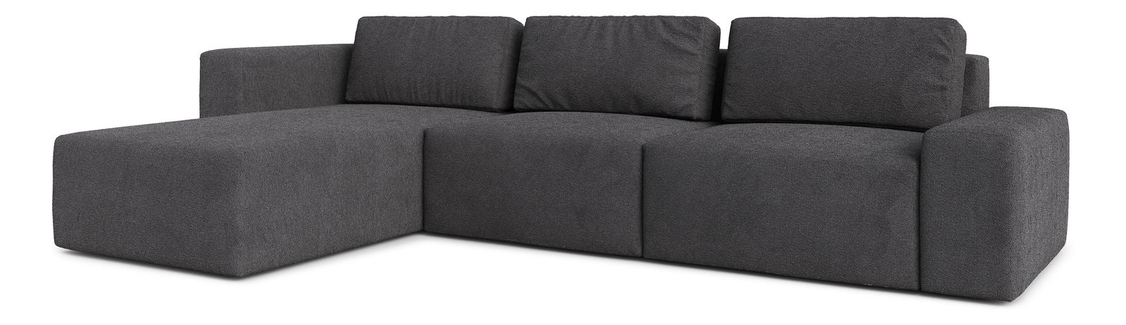 Rohová sedací souprava Berliner (L) (tmavě šedá)