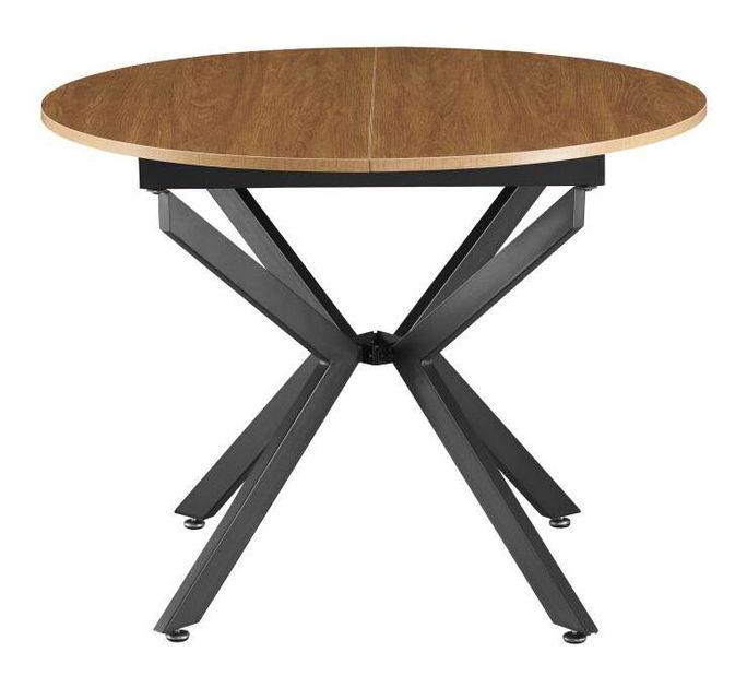 Rozkládací jídelní stůl Amero (dub světlý + černá) (pro 4-6 osob)