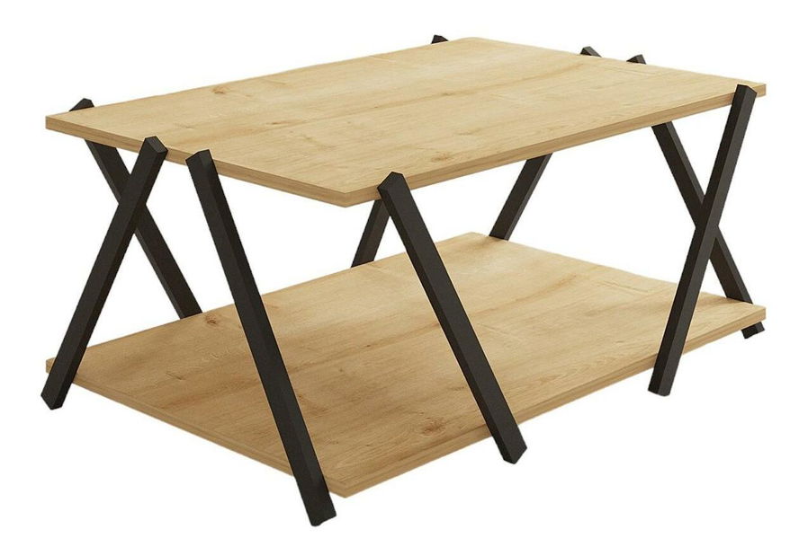 Konferenční stolek Lesake 1 (antracit + dub safírový)