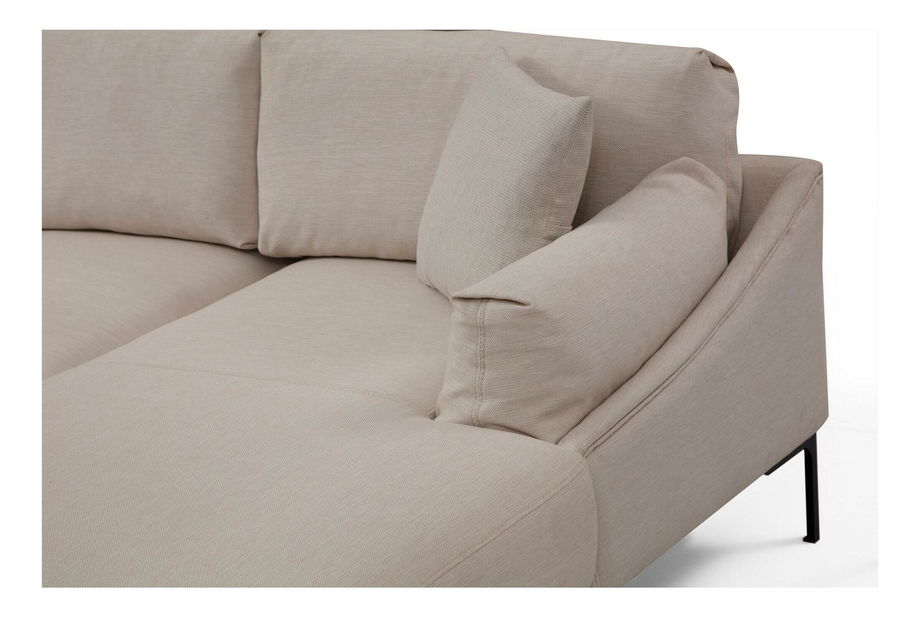 Rohová sedačka Leonero (P) (krémová + černá)