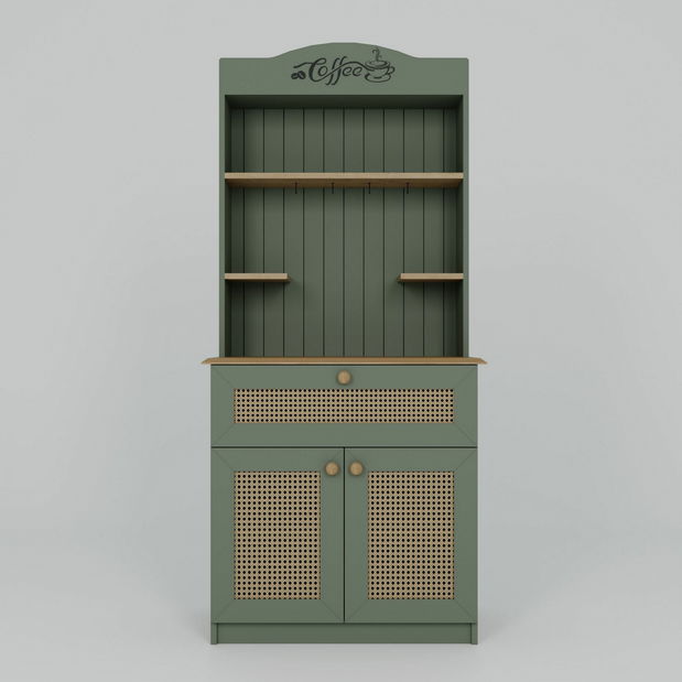 Policová skříň Luca (zelená)