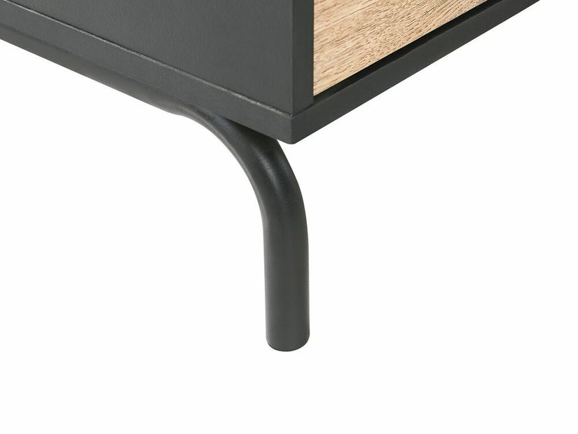 Skříňka ALERK (černá + světlé dřevo)