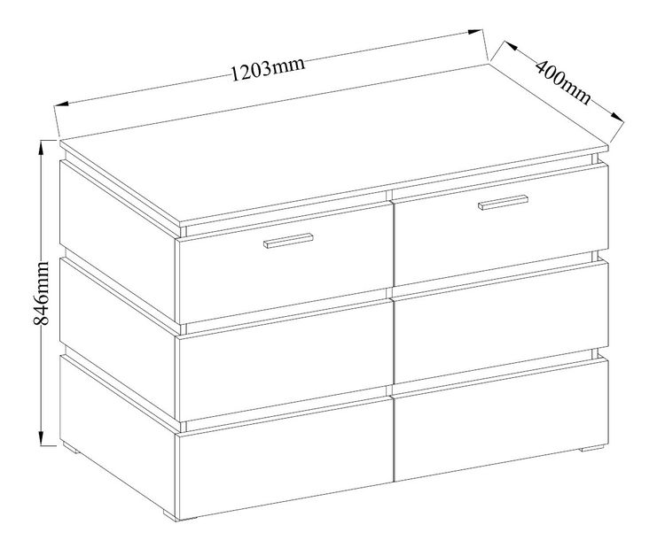 Komoda Fabian 2D (dub artisan + matera) *výprodej
