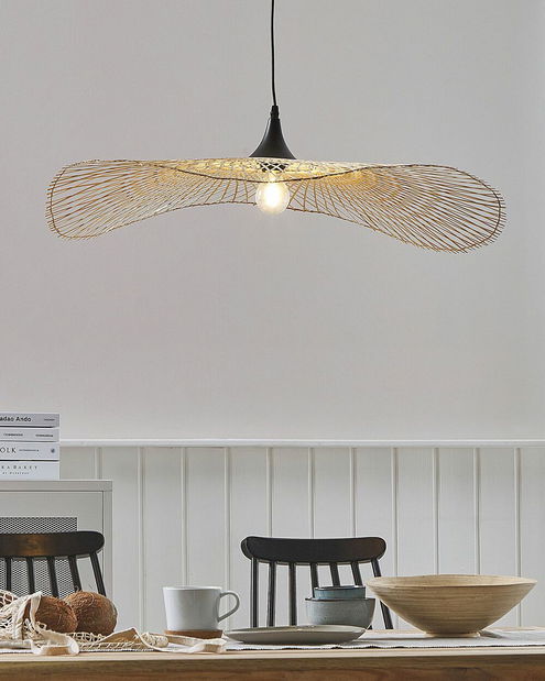 Závěsná lampa FYLYO (bambus) (světlé dřevo)