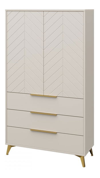 Policová skříň Semprum 2D3SZ (písková béžová)