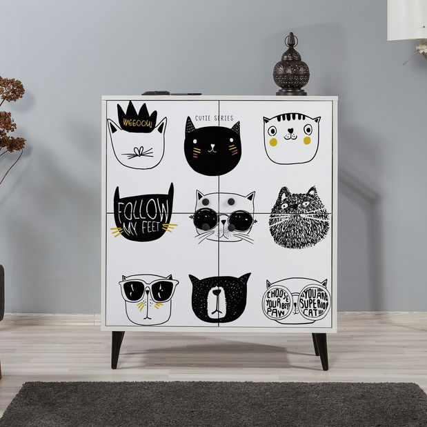 Skříňka Maluxe (Bílá + Černá)